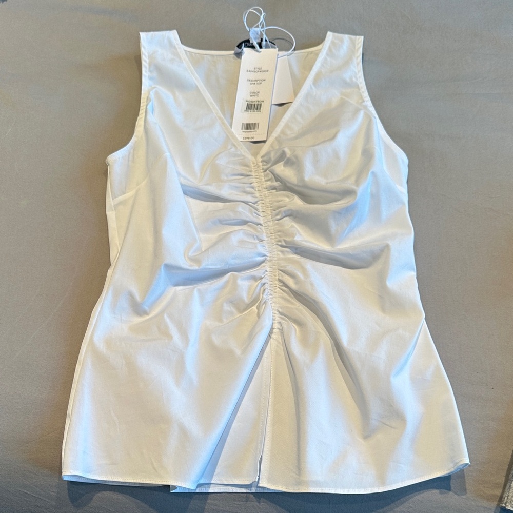 Veronica Beard white Sleeveless Ruched  Oya Top size 0